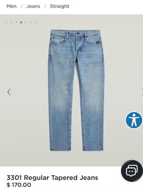 G-Star 3301 Straight Jeans - Light Blue Wash